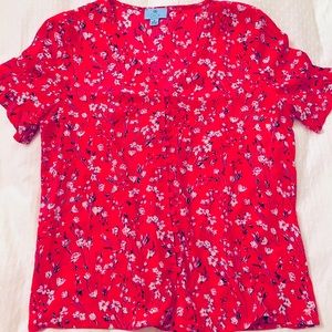 CeCe hot pink top with small flowers